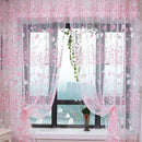 Flowers Tile Sheer Curtains for Bedroom Curtain Floral Embroidery Voile Sheer