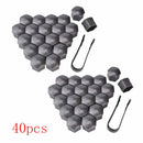 40pcs Wheel Lug Nut Center Cover Grey 21mm Bolt Cap Dust Cover & Removal T MWF