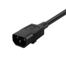 Lovoski New Black IEC320-C14 TO C13+C7 Y-shaped AC Cord 1-to-2 3-pin 350mm
