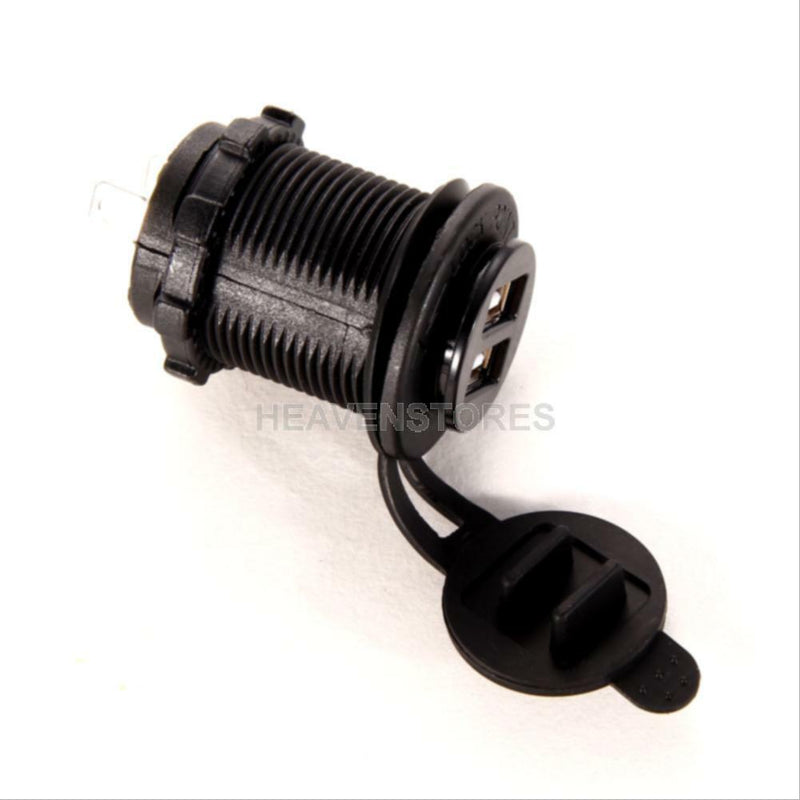 12V 2 Dual USB Port Car Motorcycle Cigarette Lighter Socket Charger Waterproof