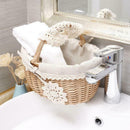 Wicker Basket Rattan Storage Basket Box Picnic Basket Fruit Flower Baskets  M9O8