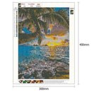 5D DIY Full Drill Diamond Painting Coconut Tree Sea Cross Stitch Embroidery
