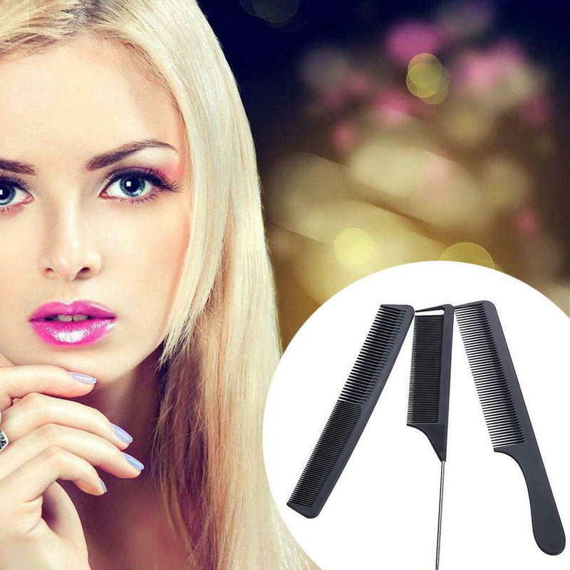 3pcs/Set Anti-Static Carbon Comb Professional Beauty Salon Styling Comb A