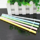 10X Colorful Reusable Hard Plastic Stripe Drinking Straw Clean Wedding Party