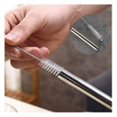 Set of 4 Stainless Steel Straws with Cleaning Brush and Silicon Covers 23cm A3S9