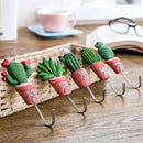 1X(5Pcs Cactus Plant Pot Wall Housekeeper Hooks For Hanging Door Hanger S V