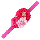 5pcs Detachable Elastic Rhinestone Baby Girl Flower Headband Hair Accessory