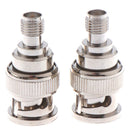 2PCS BNC Male To SMA Female RF Coaxial Connector Adapter Convert&+
