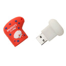 8G Cute Christmas Socks U Disk Flash Memory Stick USB 2.0 Drive Red & White
