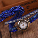 New Fashion Luxury Rhinestone Bracelet Watch Women Quartz Watch Blue A