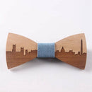 Wedding Bow Tie Wooden Butterfly City Skyline For Men's Suit Shirt Necktie  S6P8