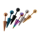 6pcs Mixed Color 16G Stainless Steel Barbell Ear Studs Earring Piercing