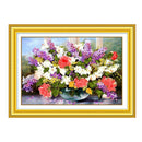 Creative Colorful Flower Ribbon Embroidery Kit Cross Stitch Painting Needle
