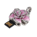 8GB USB 2.0 Flash Memory Pen Drive Flash Disk Rhinestone FLORAL FLOWER Pendant