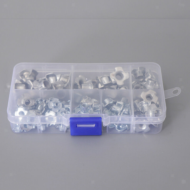 80Pcs- M3 M4 M5 M6 M8 T Nut Nuts Tee TNut TNuts Blind 4 Prong