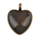 60Pcs 5 Style Heart & Oval & Square 30 Pieces Bezel Pendant Trays with GlasSEAU