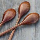 6Pcs Wooden Spoon - 9'' Long Handle Cooking Spoon for Stirring Mixing Eating