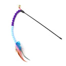 Cat Teasing Stick Colorful Pompom Feather Wand Fun Pet Teaser Rod Toys (04)