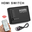 5 Port way hub/splitter/switcher HDMI Switch 5x1 5 in 1 out Remote PC PS4 to TV