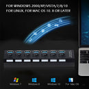 7 Ports 5Gbps USB 3.0 HUB High Speed Multi USB Splitter Power Expander (US)