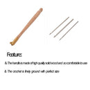 Wooden Handle Crochet Hook With 3 Needles French Crochet Embroidery Beading W3B6