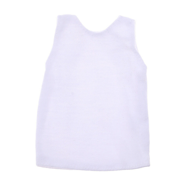 1/6 White Men's T-shirt Dressed Sleeveless for 12 '' Dragons Figures