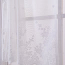 4pcs Embroidered Tier Voile Valance Window Sheer Curtain Home Decor