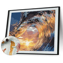 DIY Digital Oil Painting By Numbers Kits Surging Waves Drawing Sea Picture