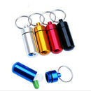 1pcs Pill Box Bottle Holder WaterProof Aluminum Container Keychain Medicine Case