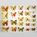 12pcs PVC Butterfly Wall Stickers Wedding Party Butterflies  Decr Yellow A