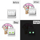 DIY Bear Diamond Painting Luminous Switch Stickers Bedroom Wall Decals