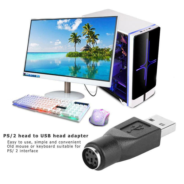 2pcs PS/2 Female to USB Male Adapter Converter Splitter Connector for PC