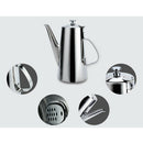 2L Stainless Steel Tea pot Coffee Kitchen Flip Lid Handle Teapot Jug