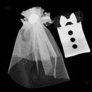 2pcs Bride & Groom Wedding Wine Glass Champagne Flute Glass Cover Decoration