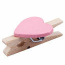 Mini Love Heart Shape Wooden Clips Message Photo Holder Album Card Paper Pe R9U3