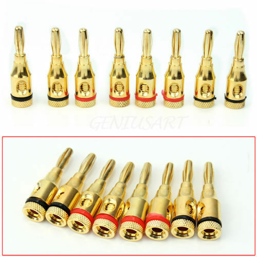 8 X Musical Audio Speaker Cable Wire Connector 4mm Banana Plugã€LJGT