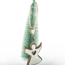 3pcs Christmas Tree Angel Star Hanging Ornaments Wooden Craft Home Decor A