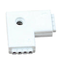 1pc White RGB L Shaped 4 Pins 2 Way Female Connector Adapter For 3528 5050