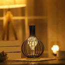 Creative Retro Iron Sobering Bottle Art Hollow Table Lamps Reading Lamp LED