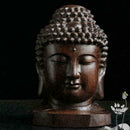 2019 High Chinese Wood Carved Shakyamuni Amitabha Buddha Tathagata Head Sta V2K1