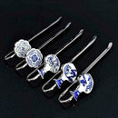 1pc Chinese Folk Style Blue-and-White Porcelain  Pattern Metal Bookmarks Ho N0M8