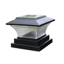 Solar Power LED Pillar Lamp Outdoor Garden Fence Light (Cold White Black)