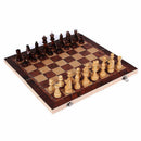3 in 1 Wooden International Chess Set Board Travel Games Chess Backgammon D