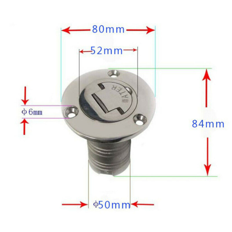 Waste Boat Deck Fill Marine Grade 316 Stainless Steel 50mm with Keyless Cap