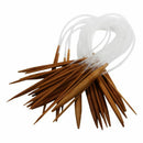 18 Pairs 16'' (40cm) Circular Carbonized Bamboo Knitting Kits Needles Set (