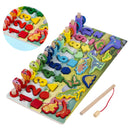 Wooden Blocks Puzzle Board Set Counting Number Math Shape Sorter Learning &