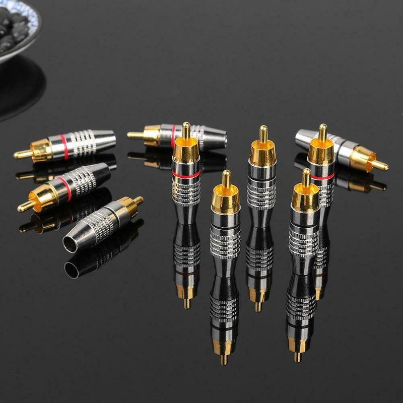 10pcs RCA Soldering Connector Audio Video Plug DIY RCA Speaker Adapter Plug