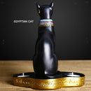 Ancient Cat Statue with Tea Light Candle Holder Office Desktop Exotic Decor