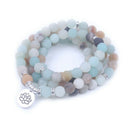 Fashion Matte Natural Stone Bead Bracelet Lotus Yoga Bracelet
