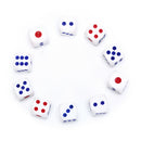 10Pcs Six Sided Square Opaque 10Mm D6 Dice Portable Table Games M&